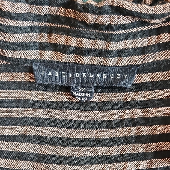 Jane and Delancey Brown & Black Vertical-Stripe Wide-Leg Set - Picture 9 of 11